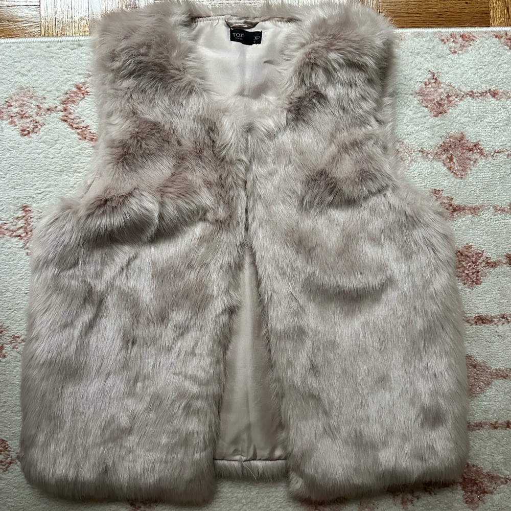 Topshop Pink Faux Fur Vest